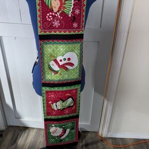 Festive Holiday Wall Hanging with Snowman and Elf Design